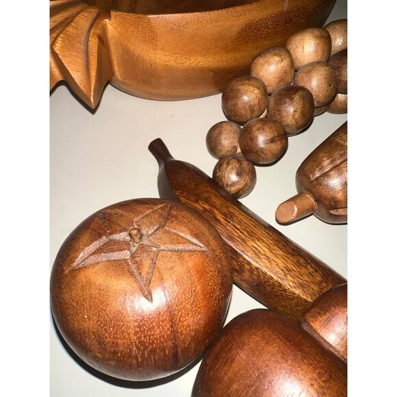 Genuine Hawaiian Moneky Pod carved wood MCM Fruit bowl table display MCM - Picture 4 of 7